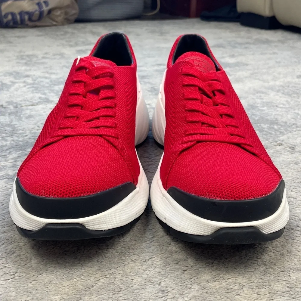 NIB Neil Barrett Thunderbolt Athletic Sneakers Low Top Lace Up Red Mens Sz 42
